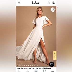 Lulu’s White Cutout Maxi Dress - Small NWOT